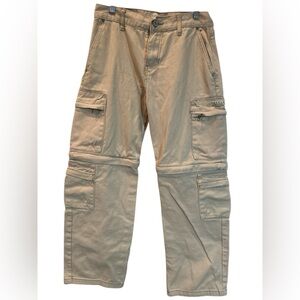 Pacsun Men's Baggy Cargo Convertible Utility Jeans Skater Outdoors Y2K Sz 28x30